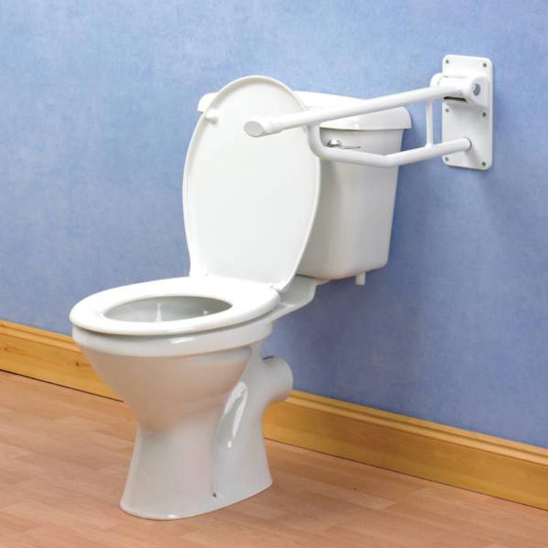 Barre d'appui WC relevable Devon aluminium 69 cm